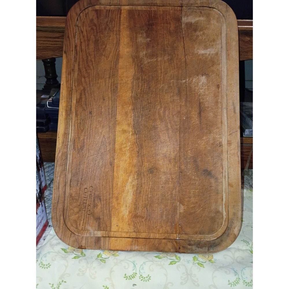 Chicago Cutlery Wooden Cutting Board 19.5" Long Vintage Hardwood
